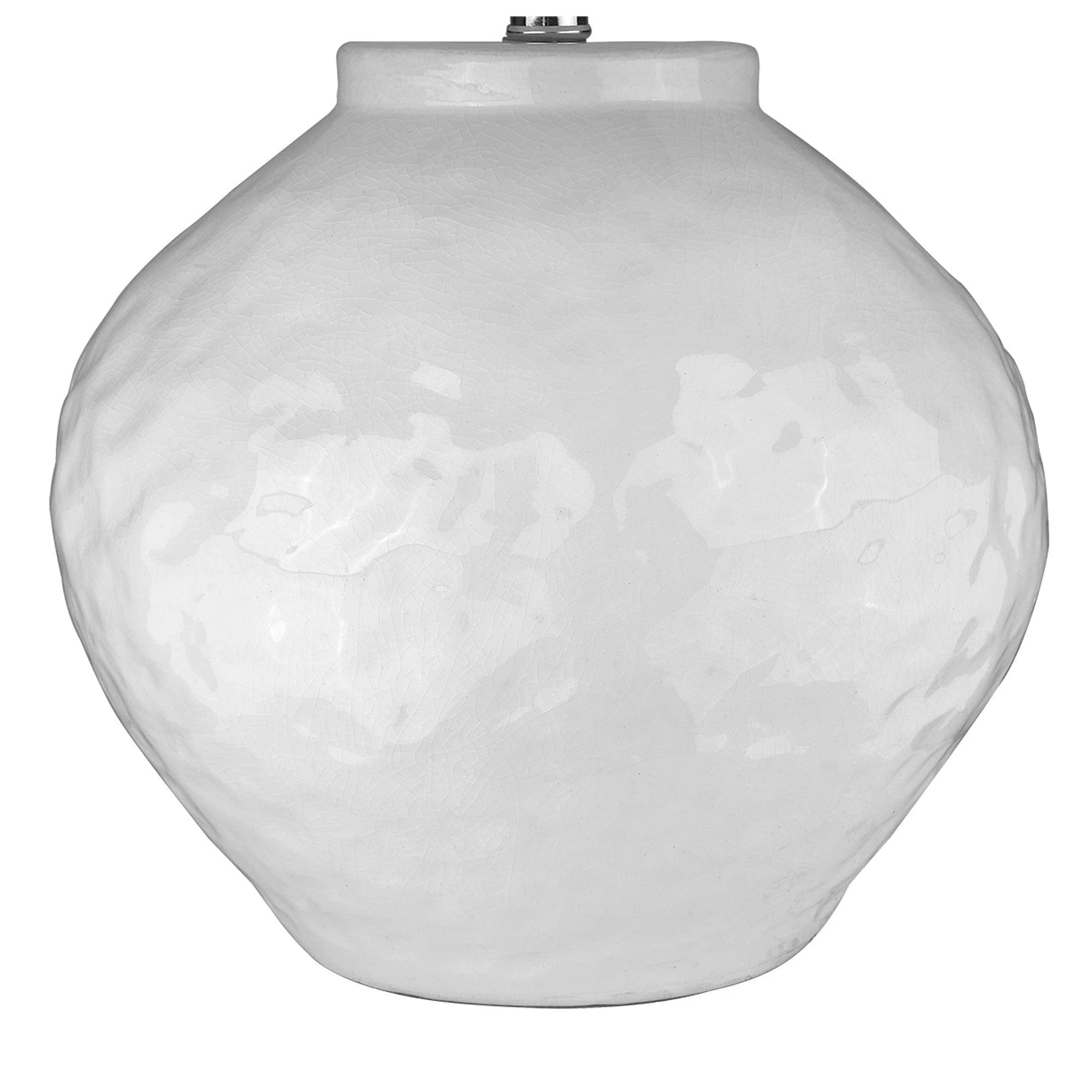 26" White Ceramic Table Lamp With White Drum Shade - Image 5