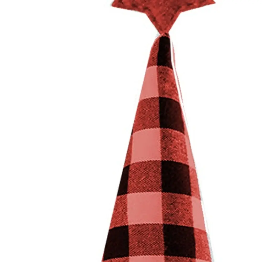 27" Black And Black Felt And Faux Fur Gnome Adjustable Height Tree Topper - Image 4