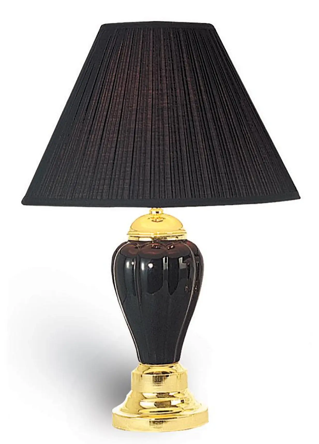 27" Black and Gold Ceramic Urn Table Lamp With Black Empire Shade - Image 5