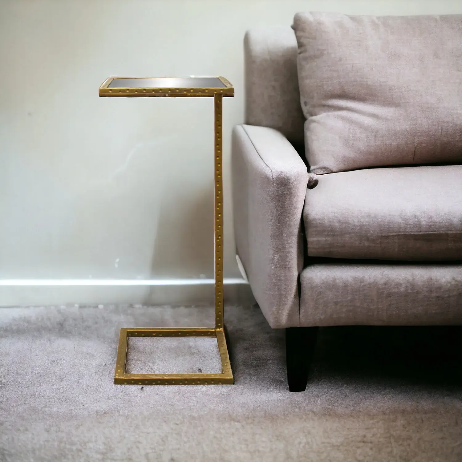 27" Brass And Silver Mirrored Square Mirrored End Table - Image 2