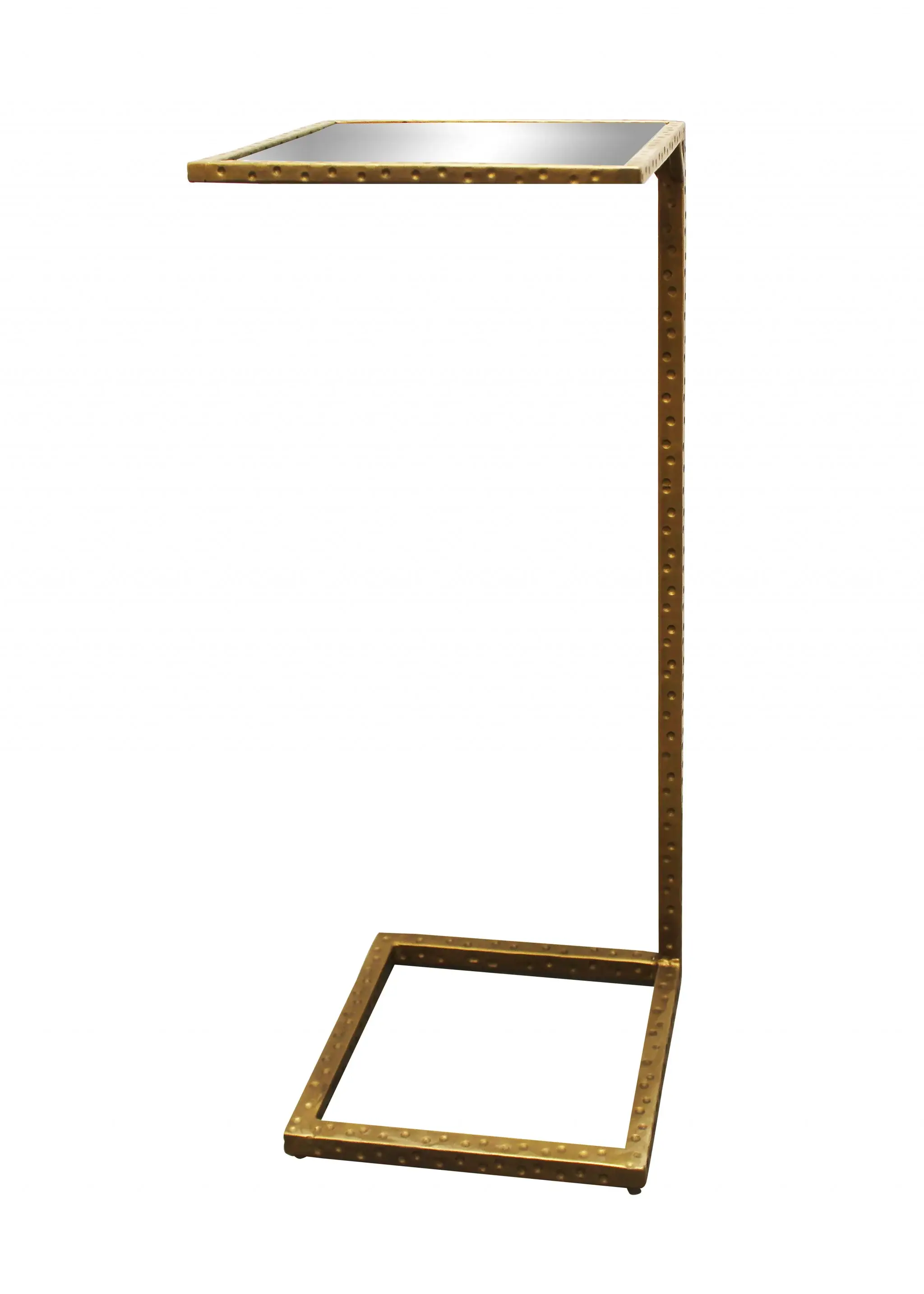 27" Brass And Silver Mirrored Square Mirrored End Table - Image 4