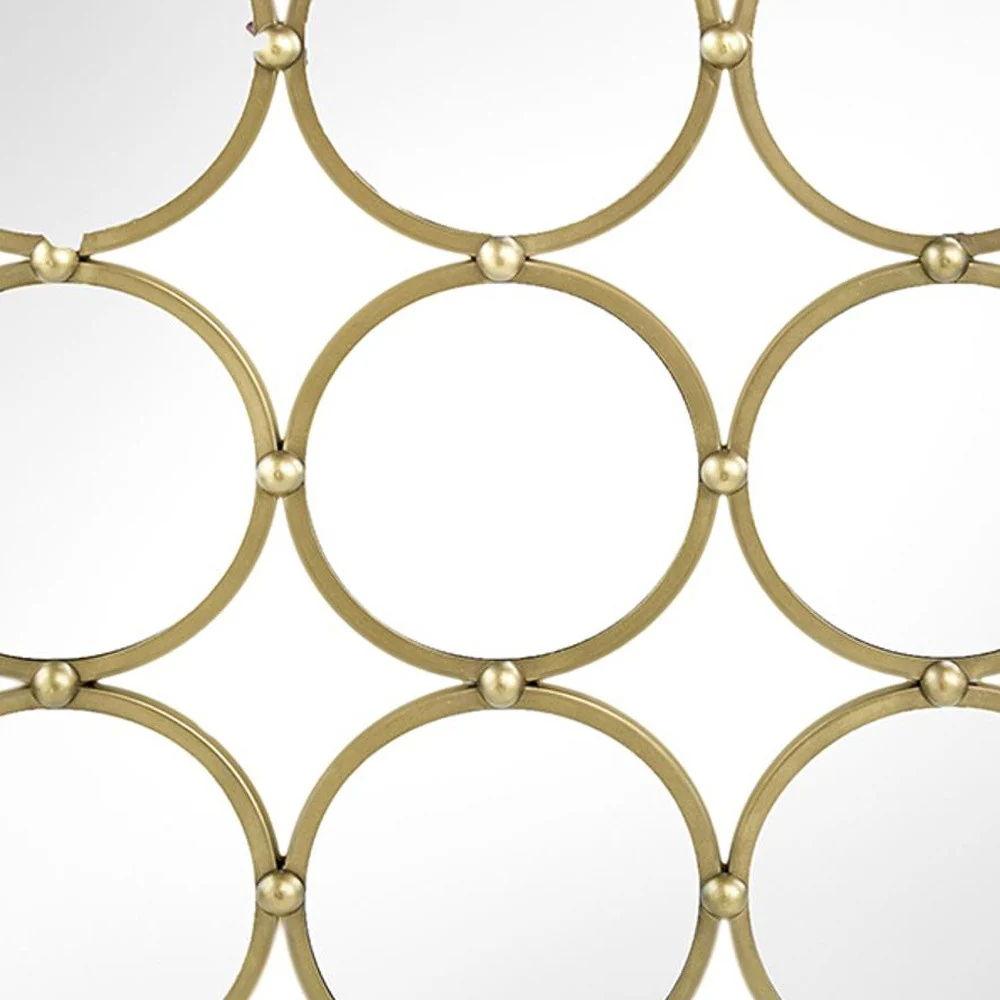 27" Gold Square Iron Framed Accent Mirror - Image 3