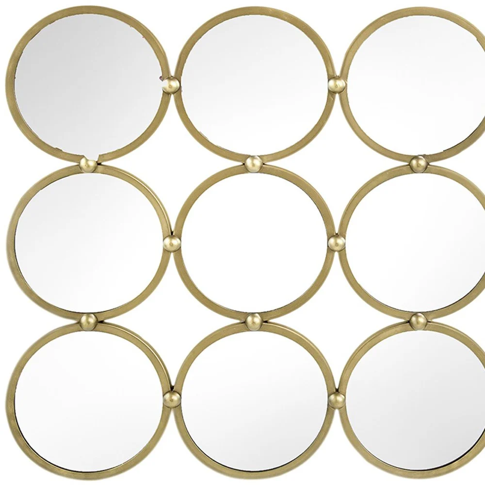 27" Gold Square Iron Framed Accent Mirror - Image 4