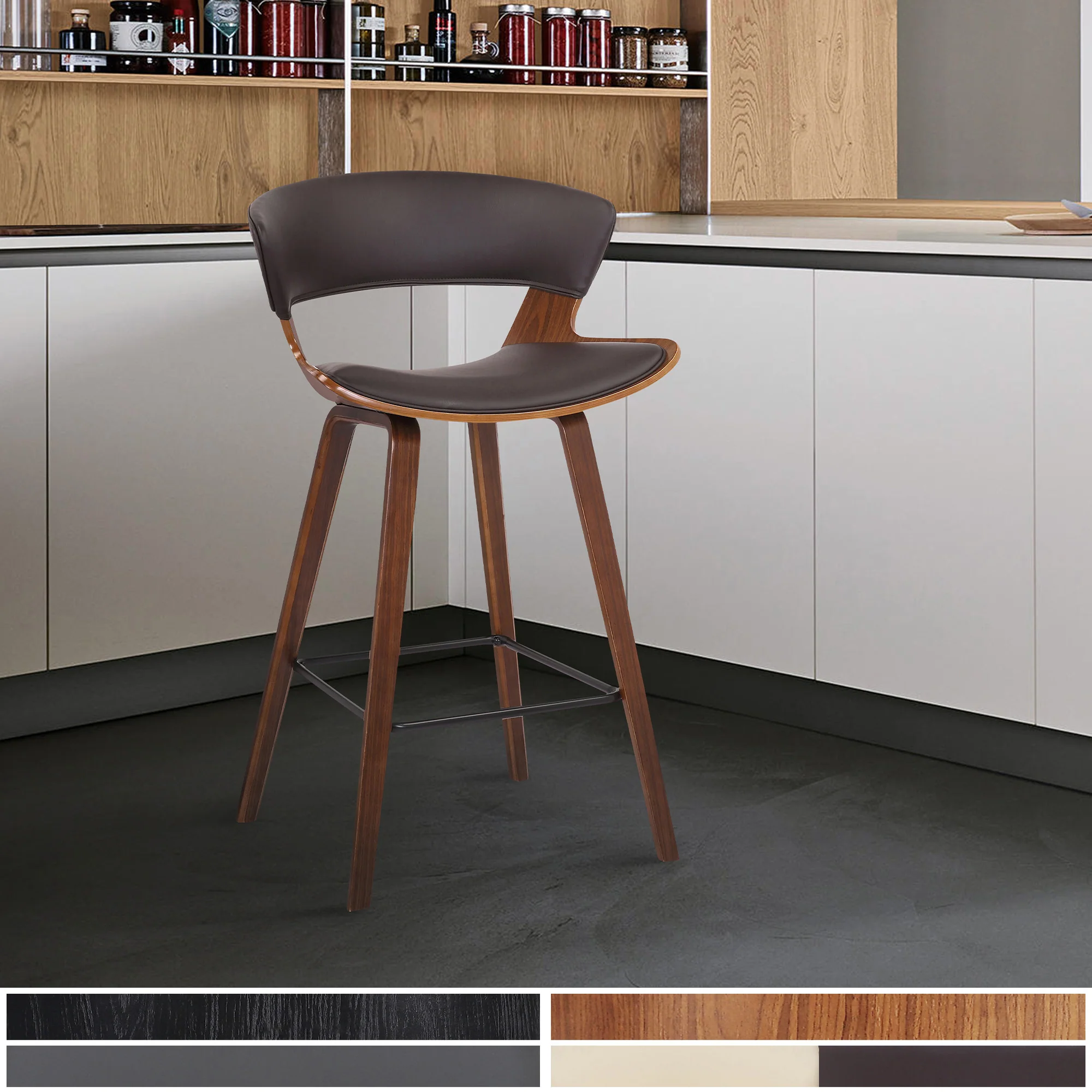27" Iron Low Back Counter Height Bar Chair - Image 6