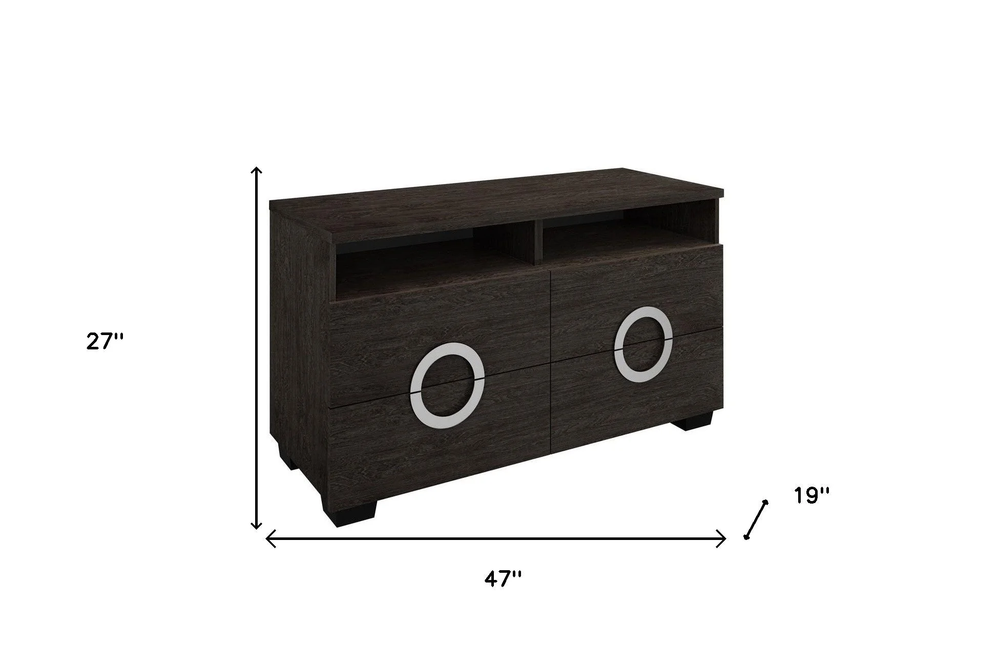 27" Refined Grey High Gloss Tv Entertainment Unit - Image 5