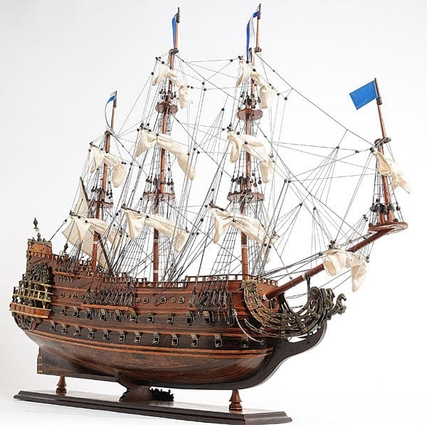 27" Wood Brown Solei Royal Medium Boat Hand Painted Decorative Boat - Image 5