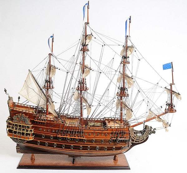 27" Wood Brown Solei Royal Medium Boat Hand Painted Decorative Boat - Image 8