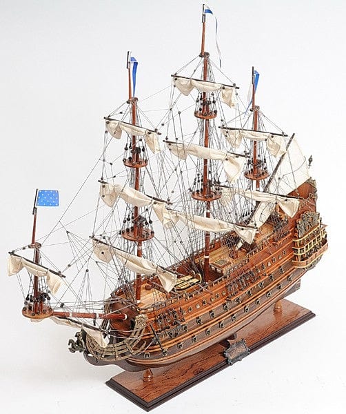 27" Wood Brown Solei Royal Medium Boat Hand Painted Decorative Boat - Image 9