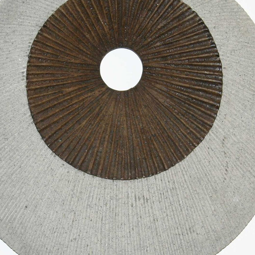 27" X 27" X 3" Brown & Gray Round Double Layer Ribbed Wall Decor - Image 3