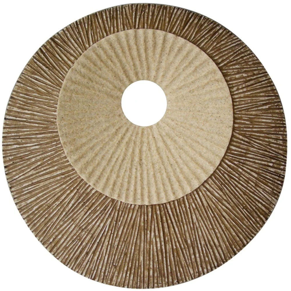 27" X 27"X 3" Brown Round Double Layer Ribbed  Wall Plaque - Image 7