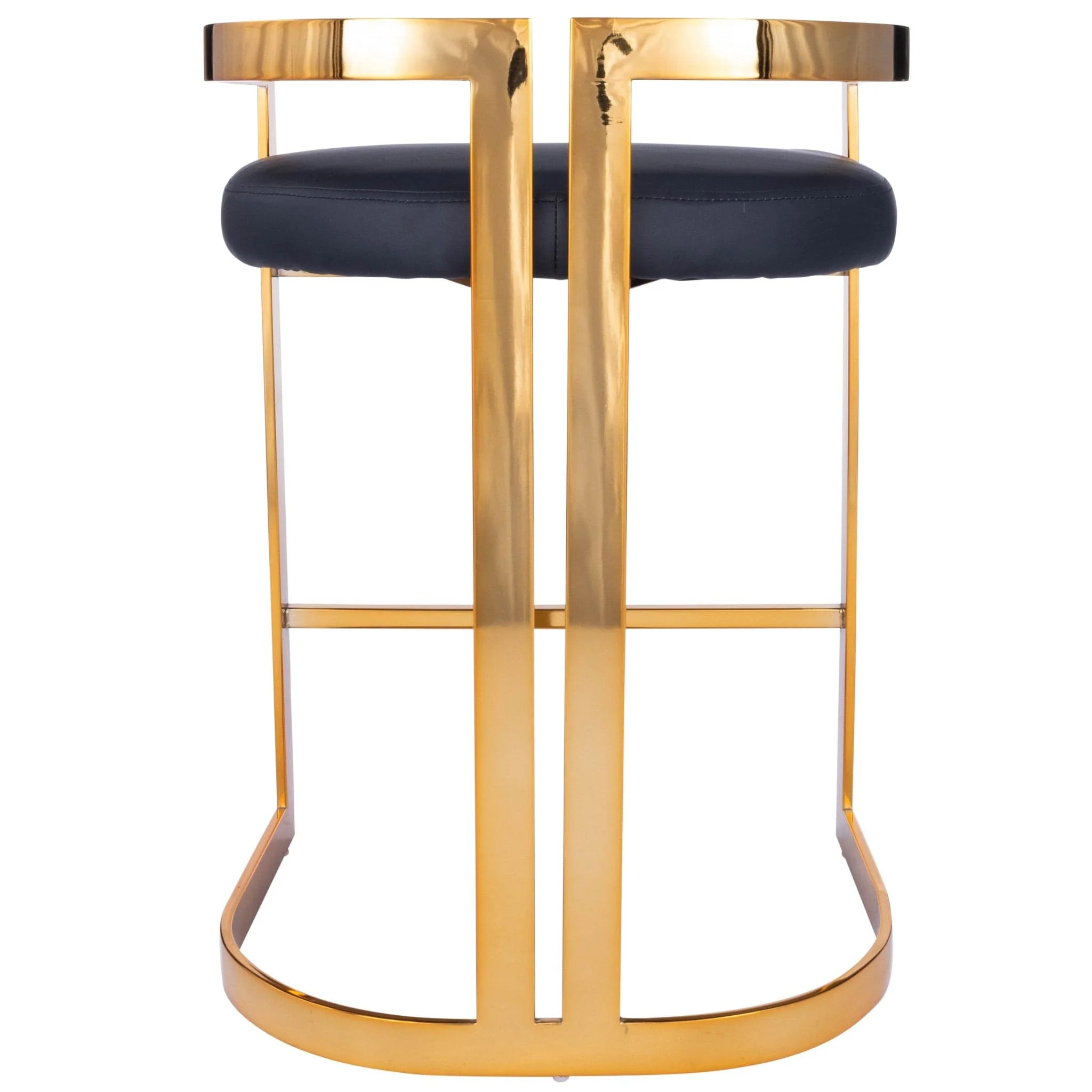28" Black And Gold Iron Low back Counter Height Bar Chair - Image 4