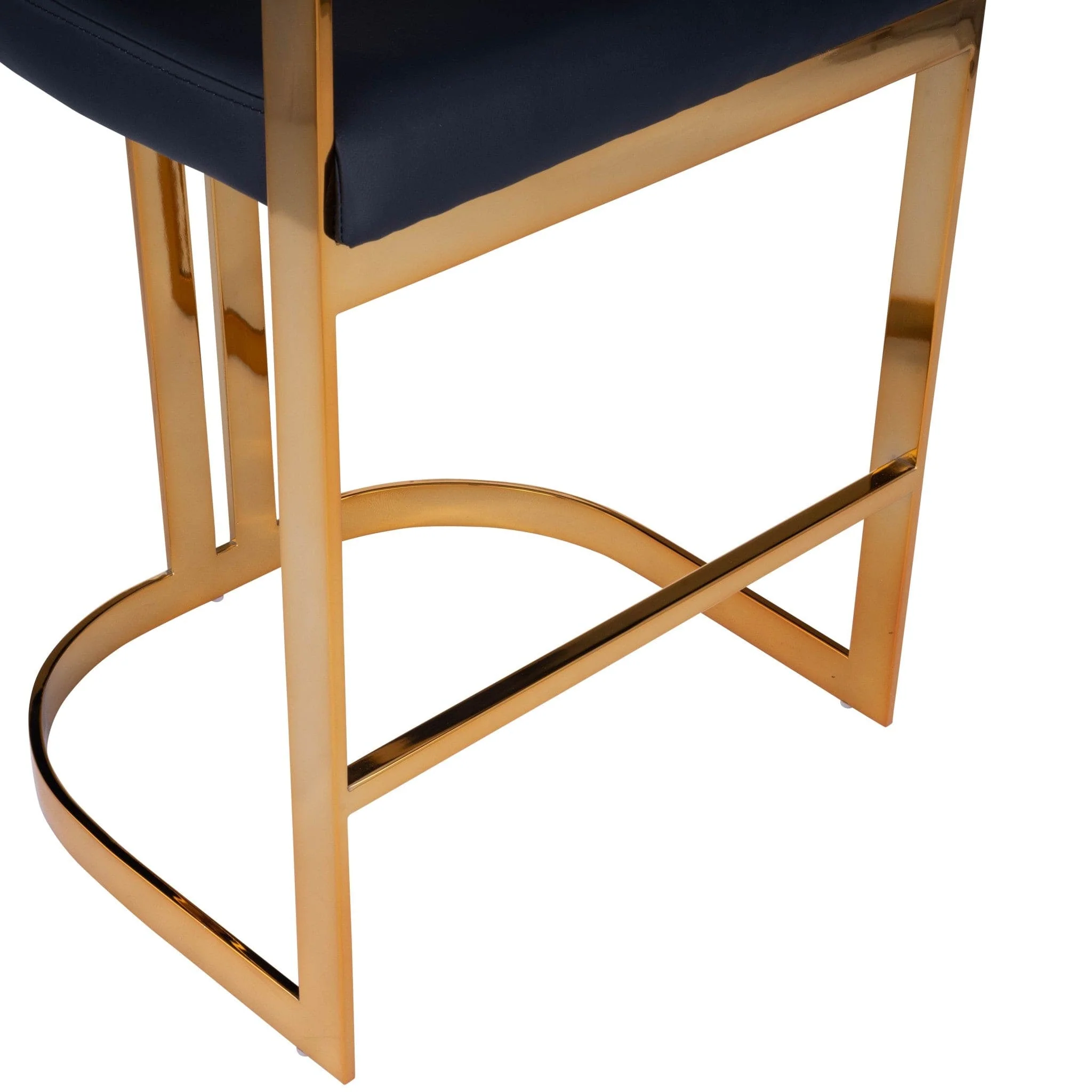 28" Black And Gold Iron Low back Counter Height Bar Chair - Image 6