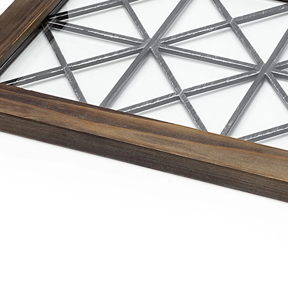 28" Brown Wood Indoor Outdoor Tray With Handles - Image 5
