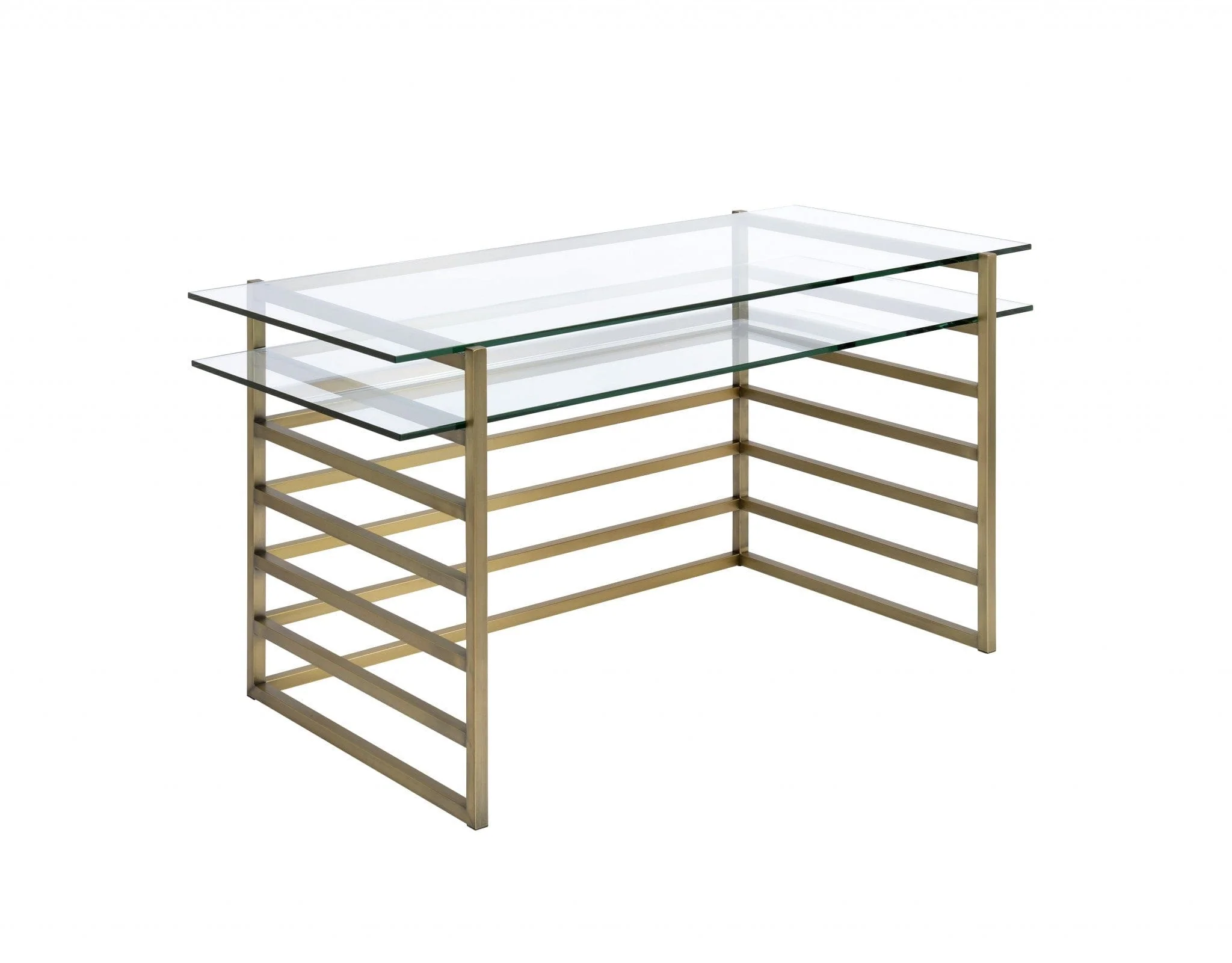 28" Clear and Gold Glass Mirrored - Image 3
