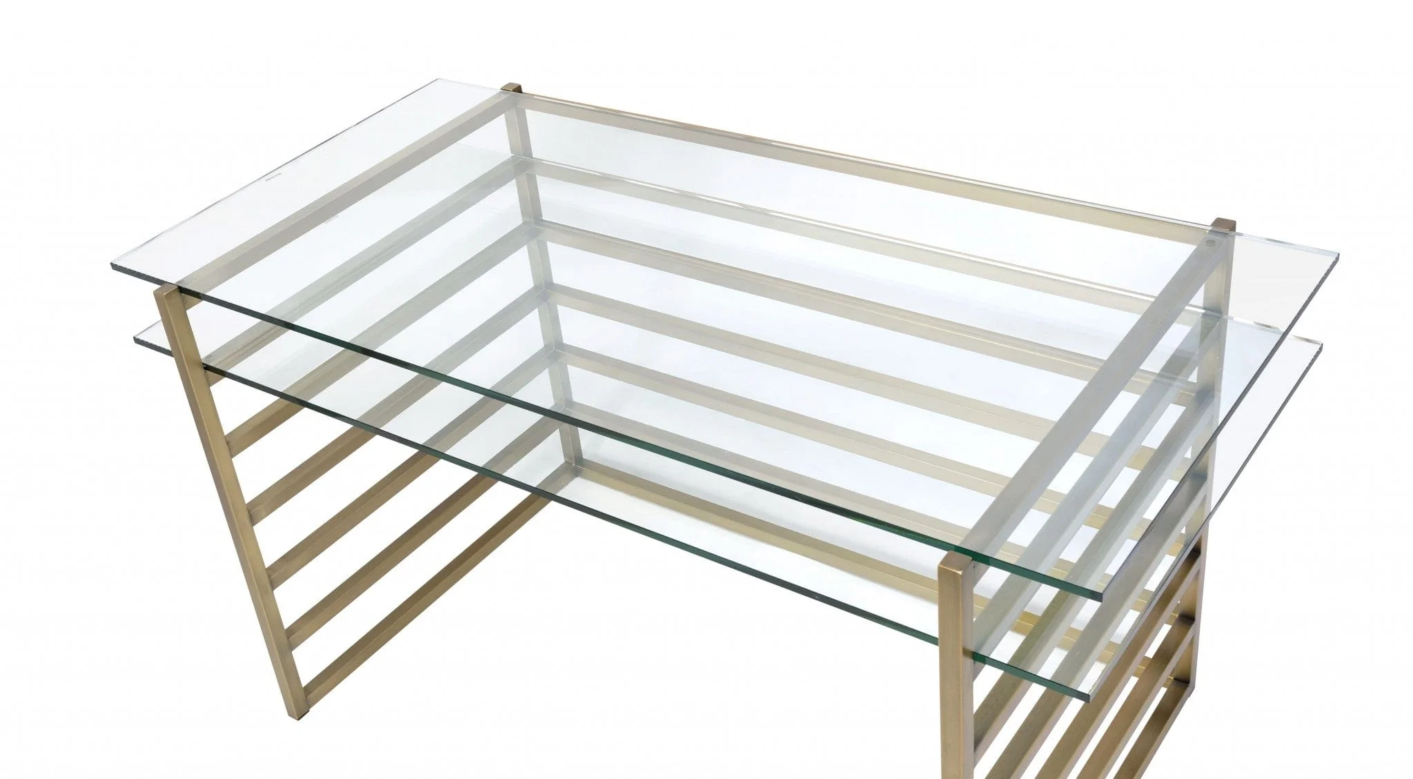 28" Clear and Gold Glass Mirrored - Image 4