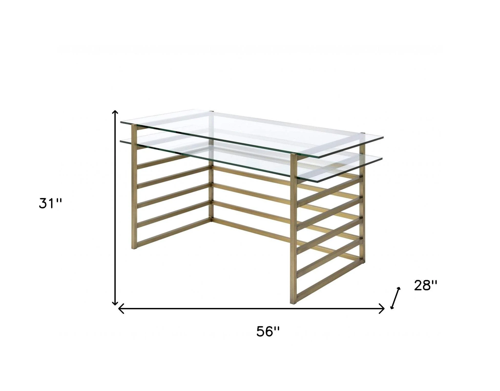 28" Clear and Gold Glass Mirrored - Image 7