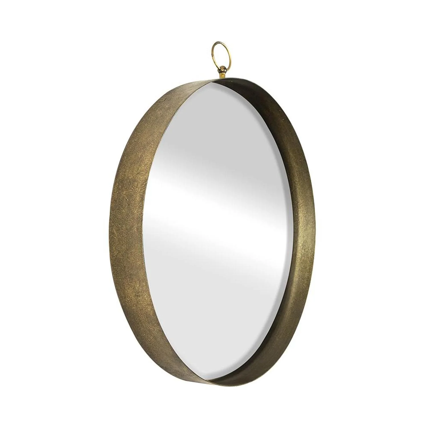 28" Gold Round Iron Framed Accent Mirror - Image 2