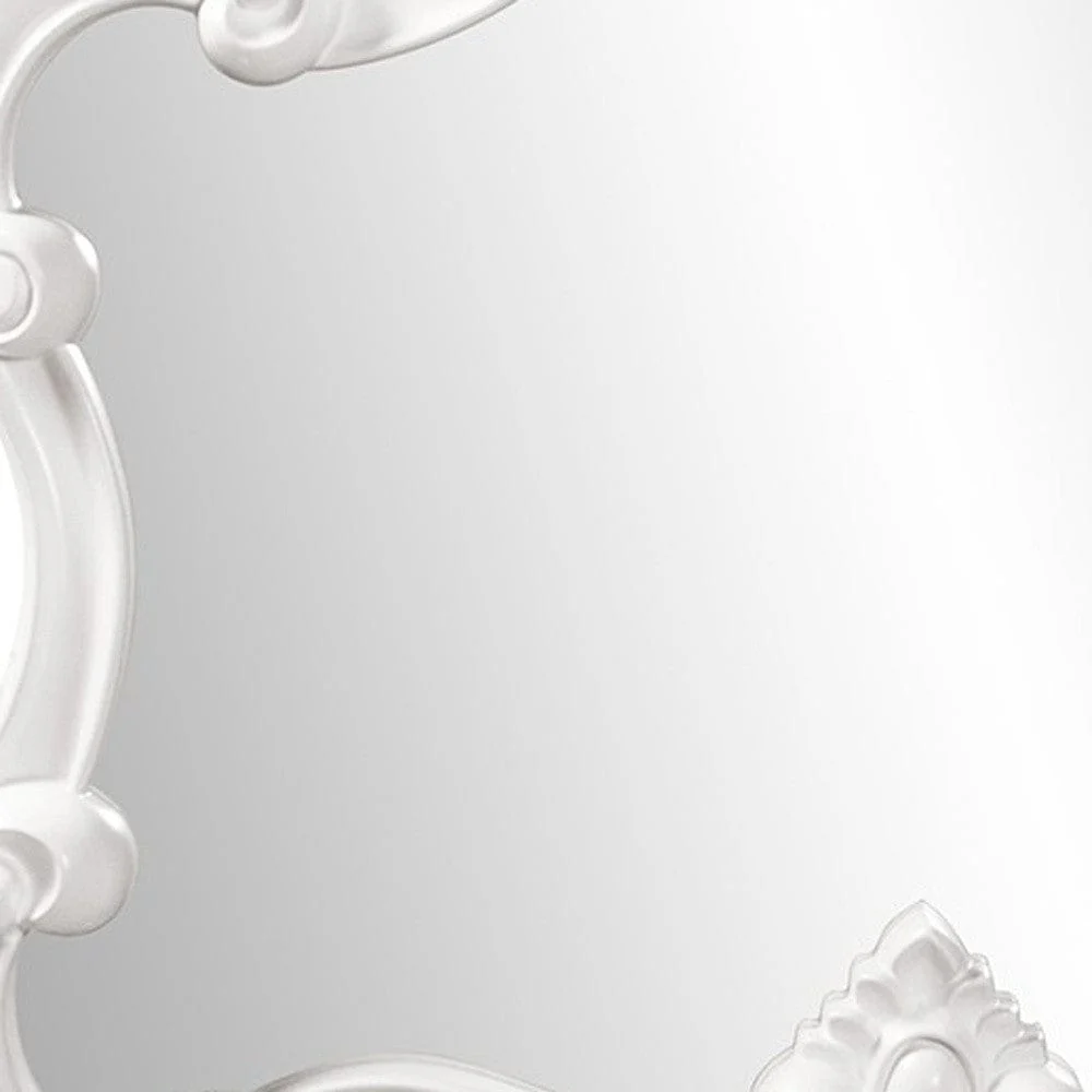 28" White Baroque Framed Accent Mirror - Image 9
