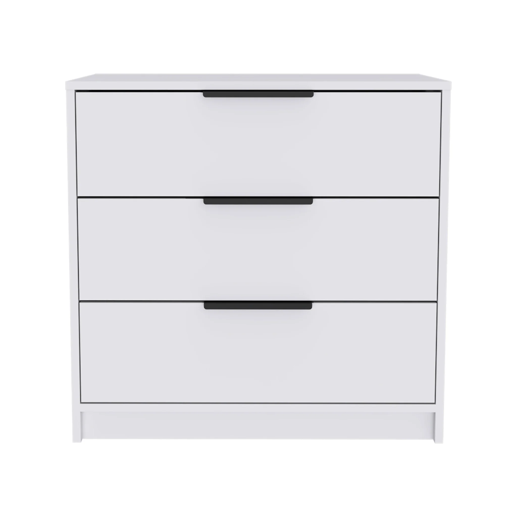 28" White Manufactured Wood Three Drawer Dresser