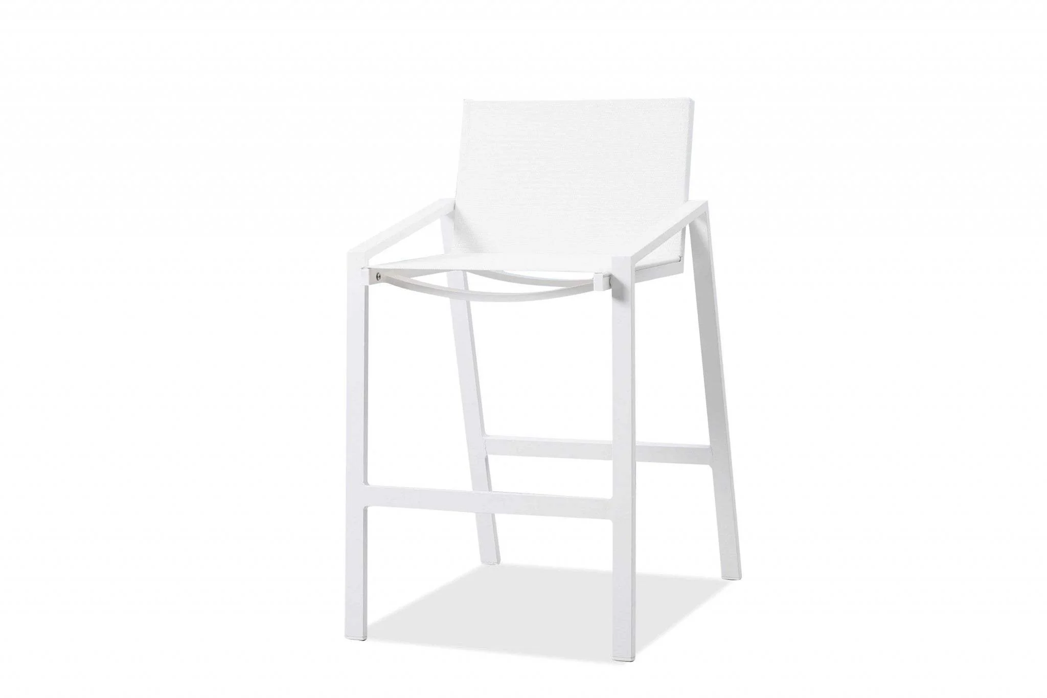 28" White Stainless Steel Counter Height Bar Chair - Image 3