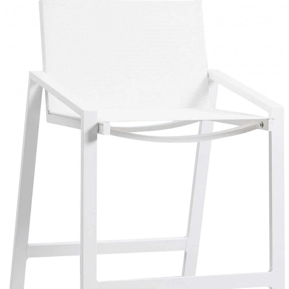 28" White Stainless Steel Counter Height Bar Chair - Image 4