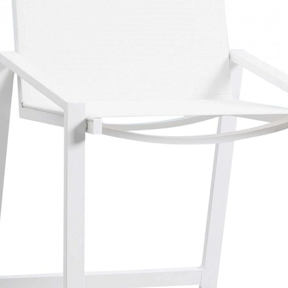 28" White Stainless Steel Counter Height Bar Chair - Image 5