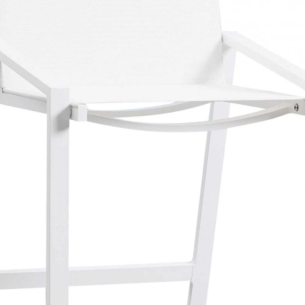 28" White Stainless Steel Counter Height Bar Chair - Image 6
