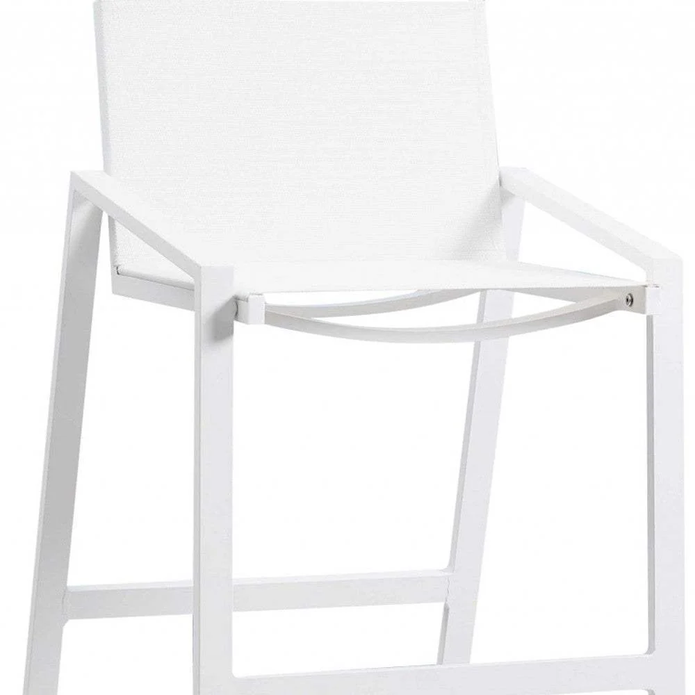28" White Stainless Steel Counter Height Bar Chair - Image 7