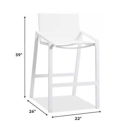 28" White Stainless Steel Counter Height Bar Chair - Image 8