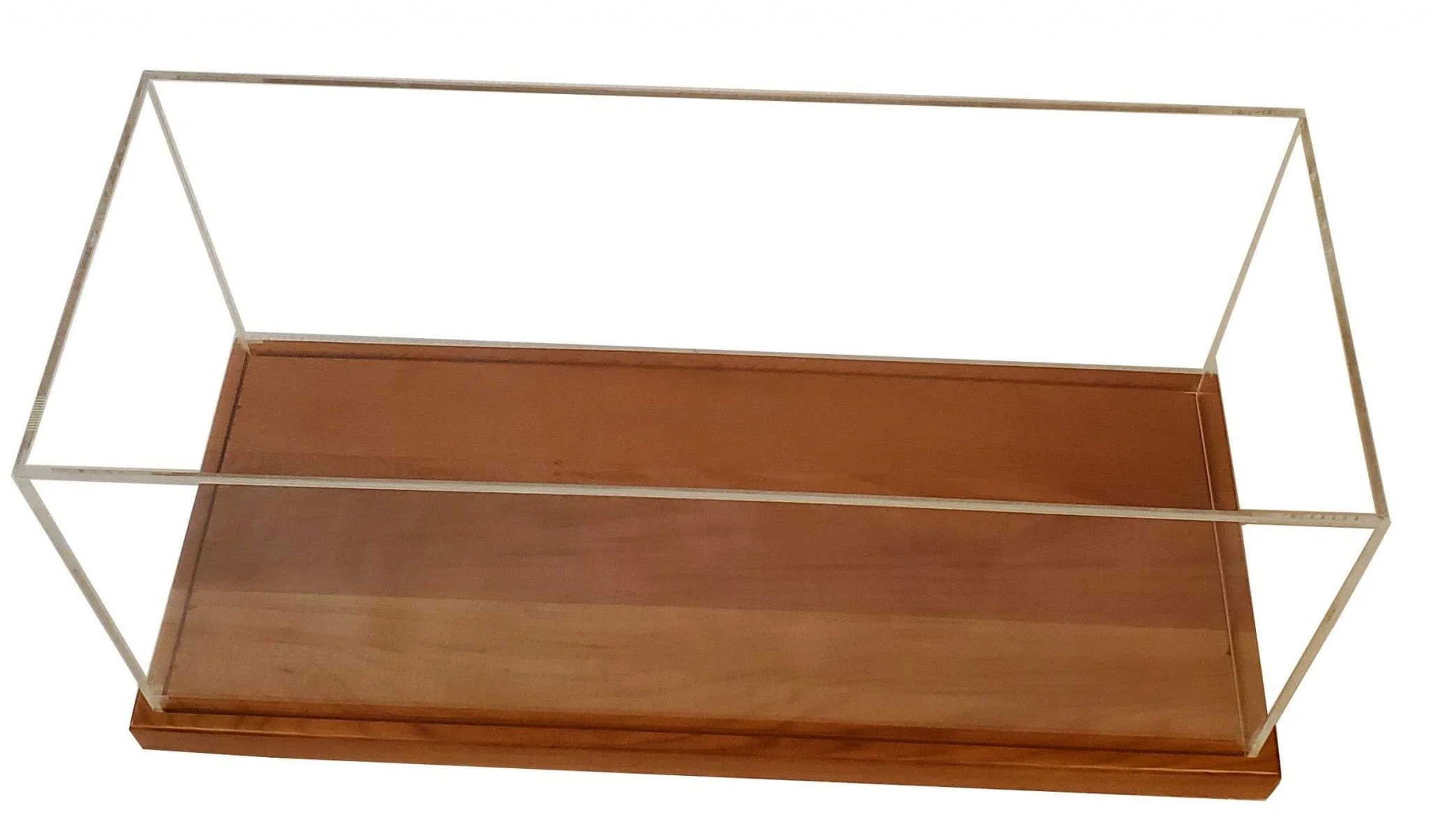 28" Wood Brown Glass Standard Display Stand - Image 2