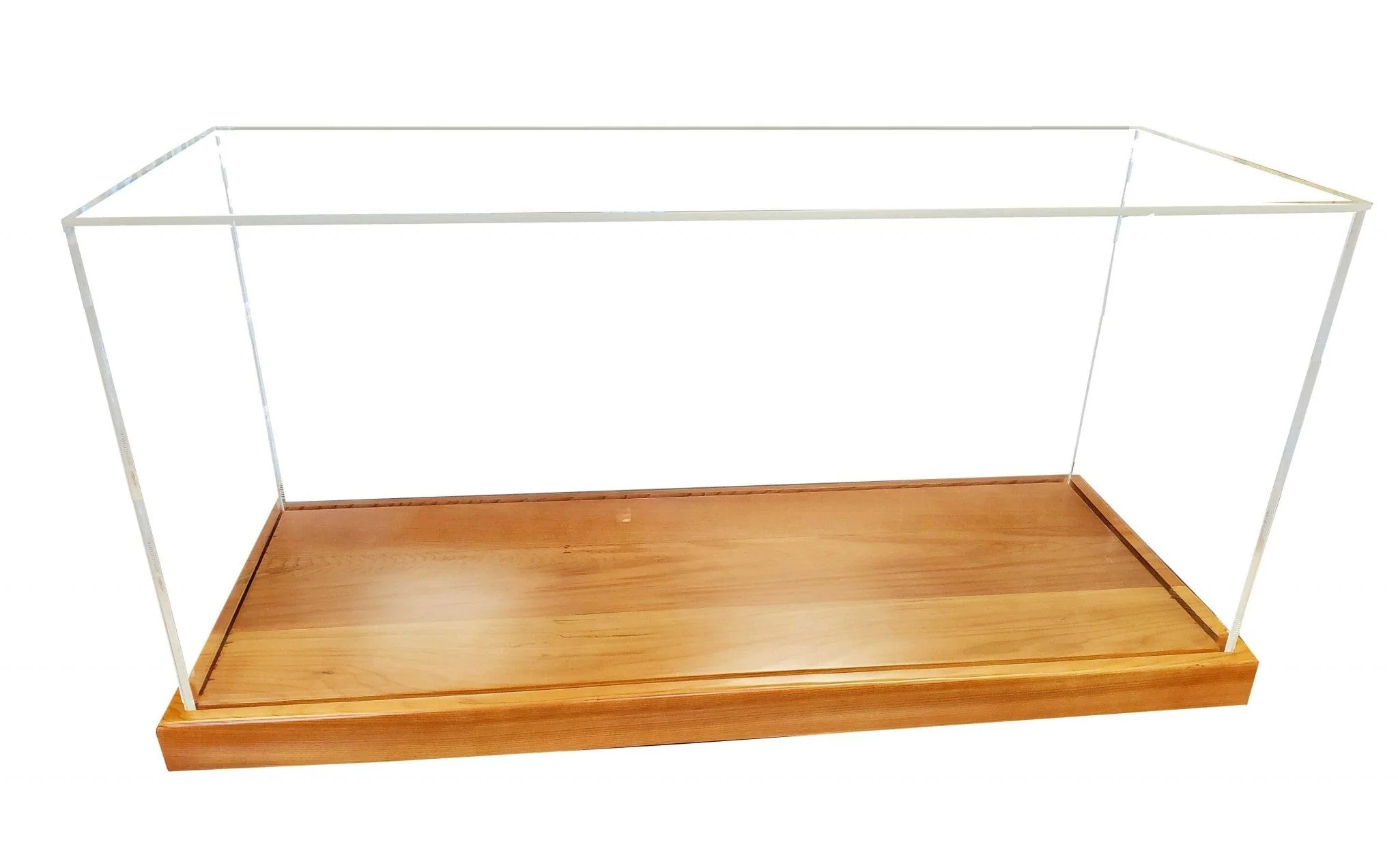 28" Wood Brown Glass Standard Display Stand - Image 3