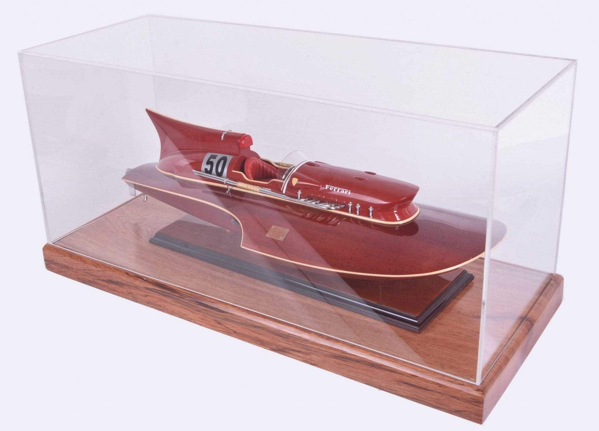 28" Wood Brown Glass Standard Display Stand - Image 6