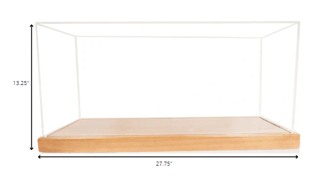 28" Wood Brown Glass Standard Display Stand - Image 7