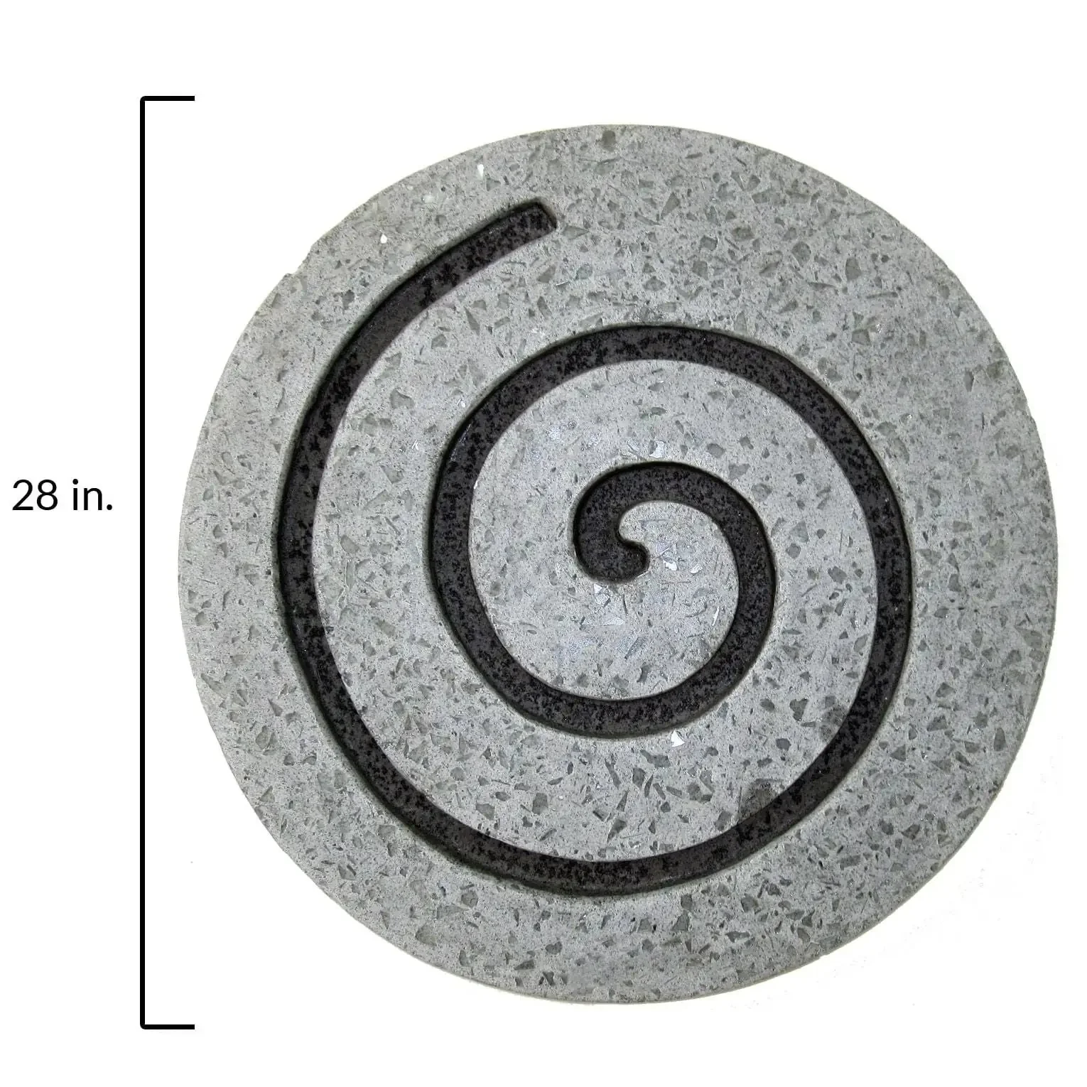 28" X 28" X 2" Gray Round Modern Spiral Wall Art - Image 6
