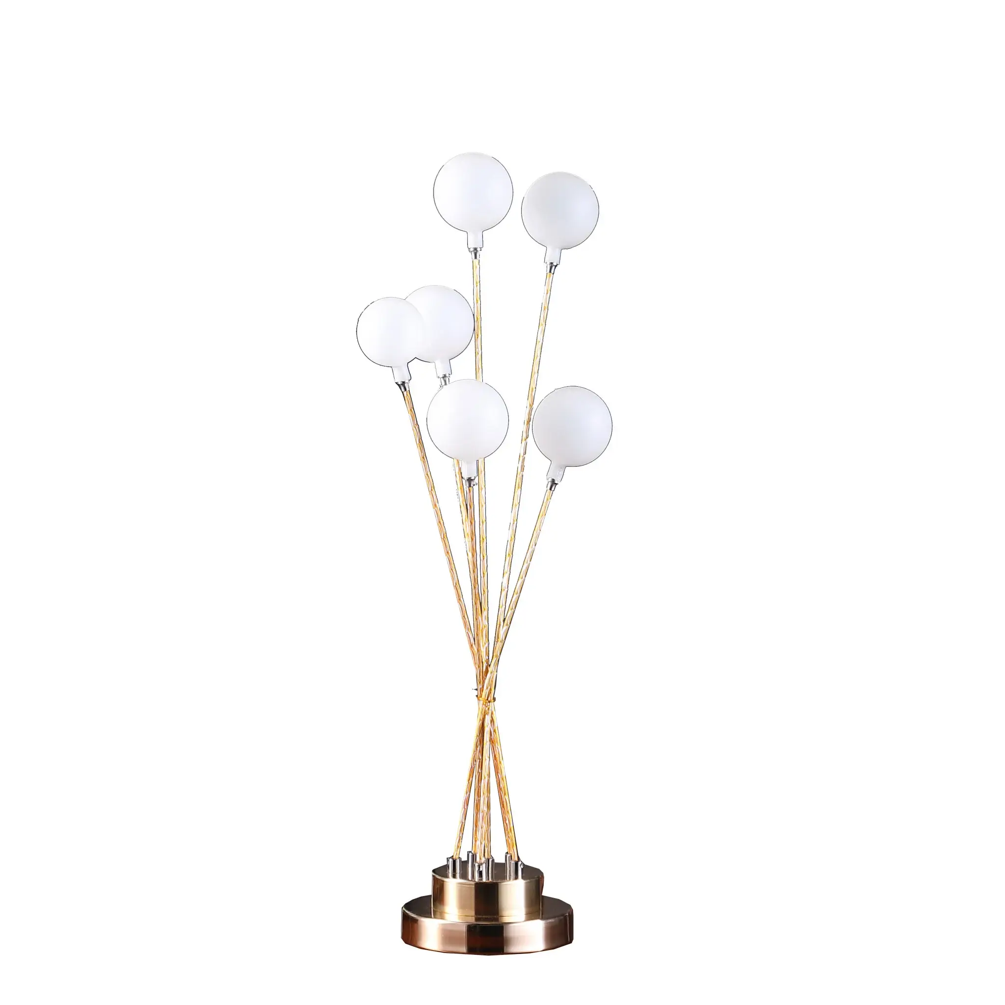 28" Yellow Gold Six Light Globe Desk or Table Lamp - Image 2