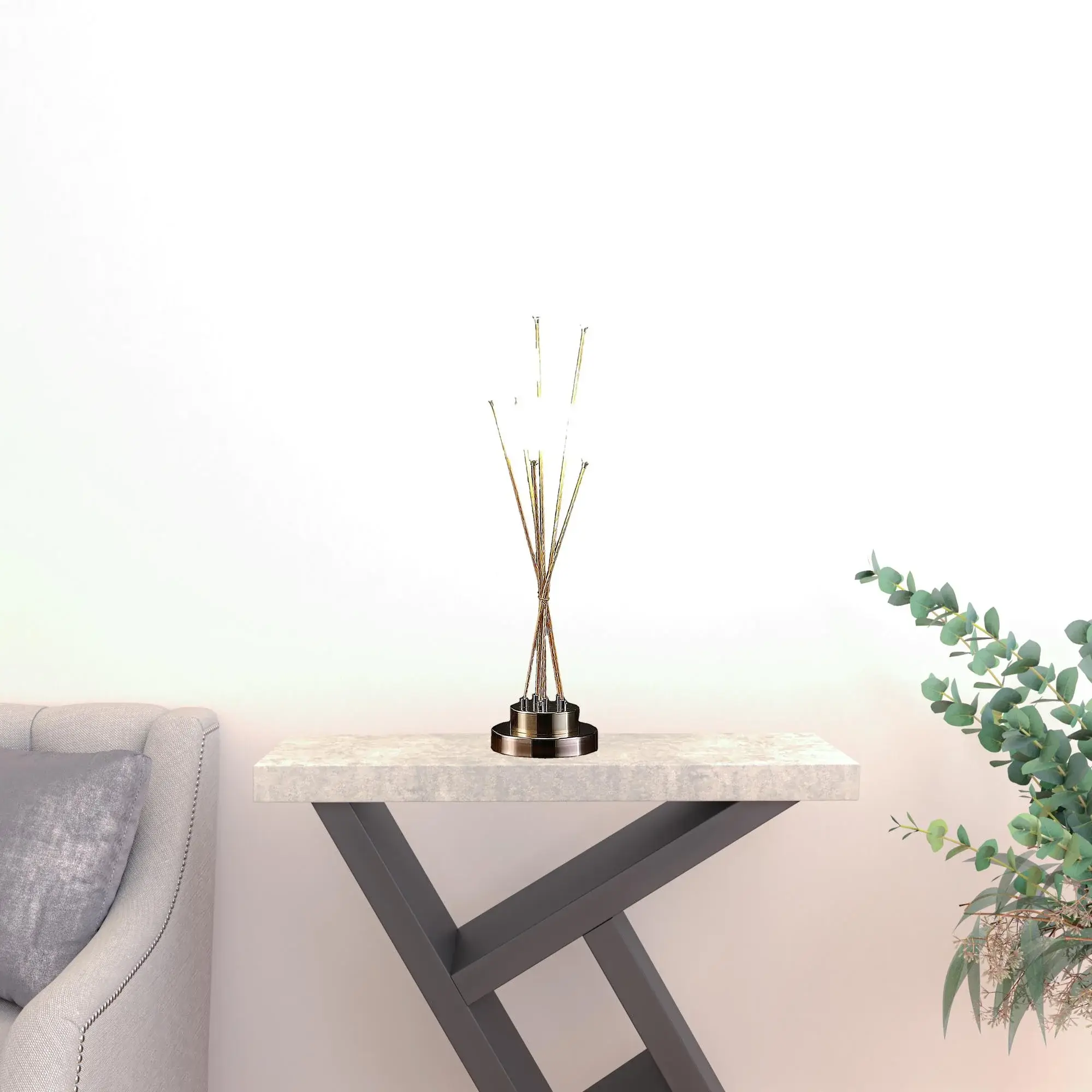28" Yellow Gold Six Light Globe Desk or Table Lamp - Image 3