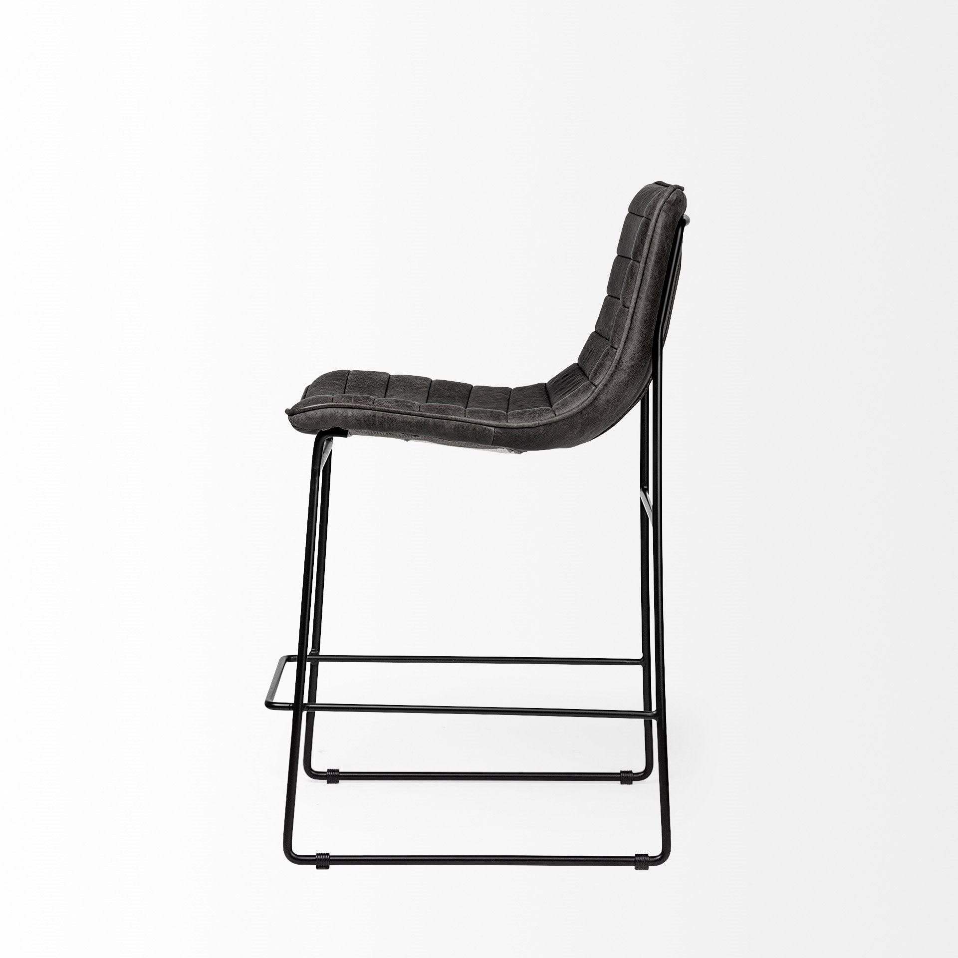 29" Black Iron Counter Height Bar Chair - Image 4