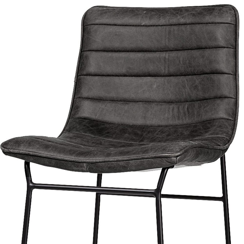 29" Black Iron Counter Height Bar Chair - Image 7