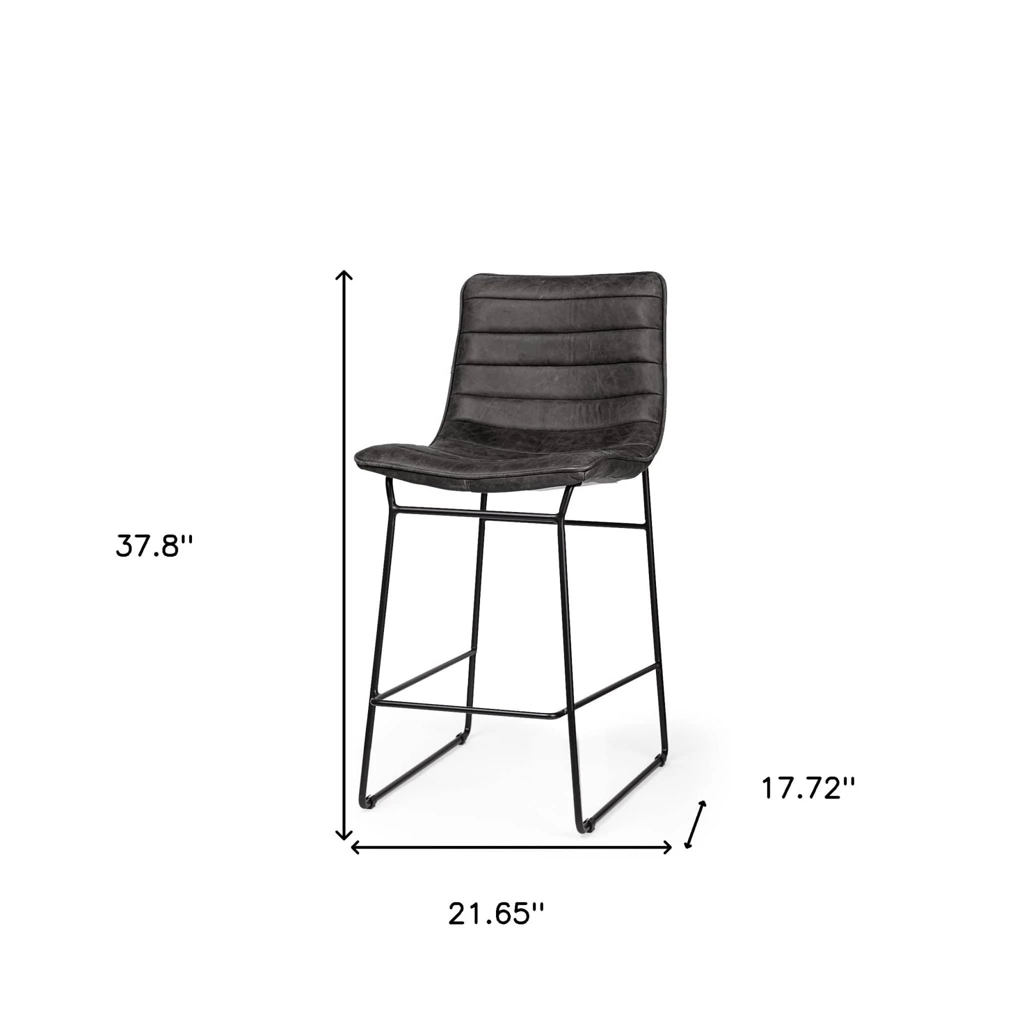 29" Black Iron Counter Height Bar Chair - Image 9