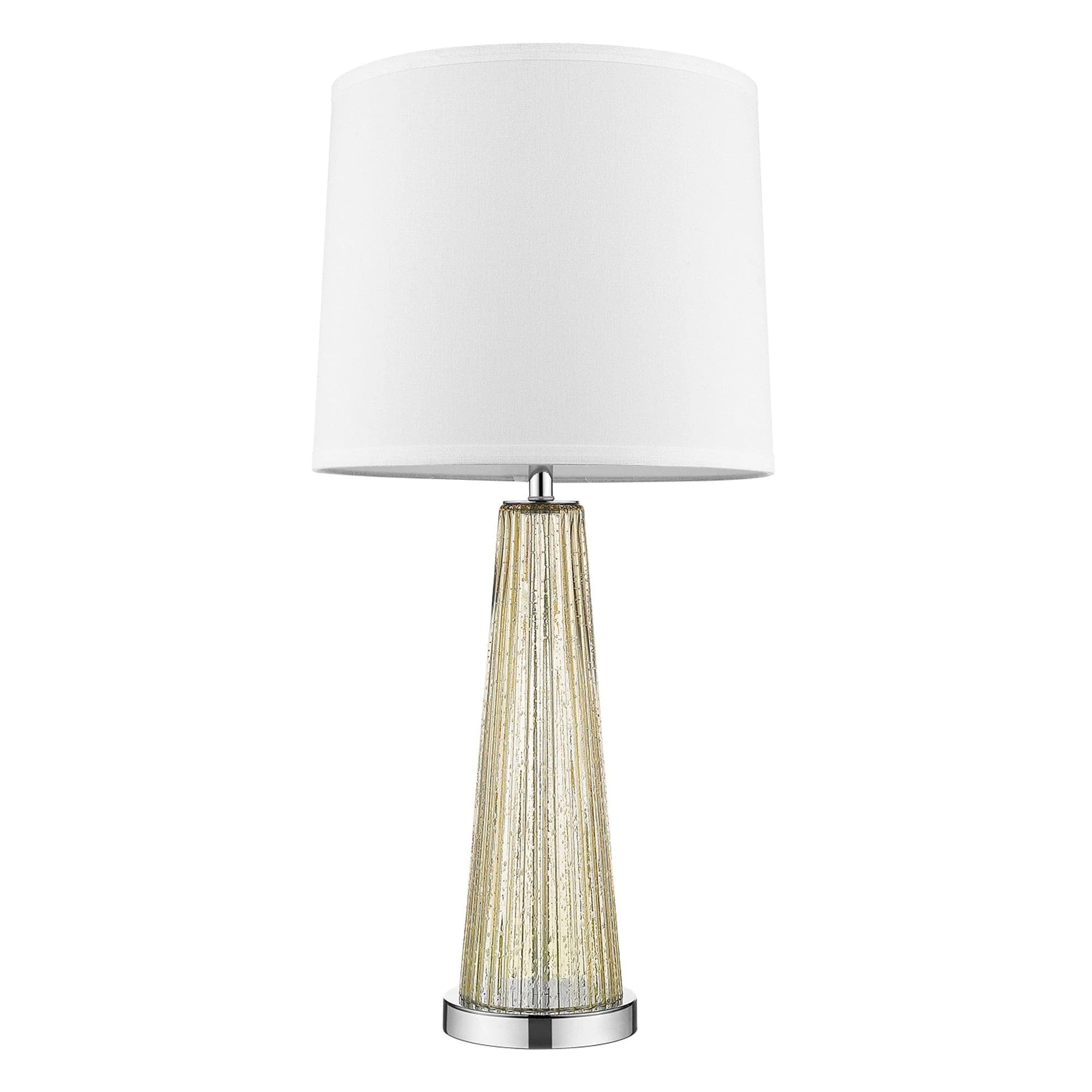 29" Champagne Glass Buffet Lamp With Off White Empire Shade - Image 4