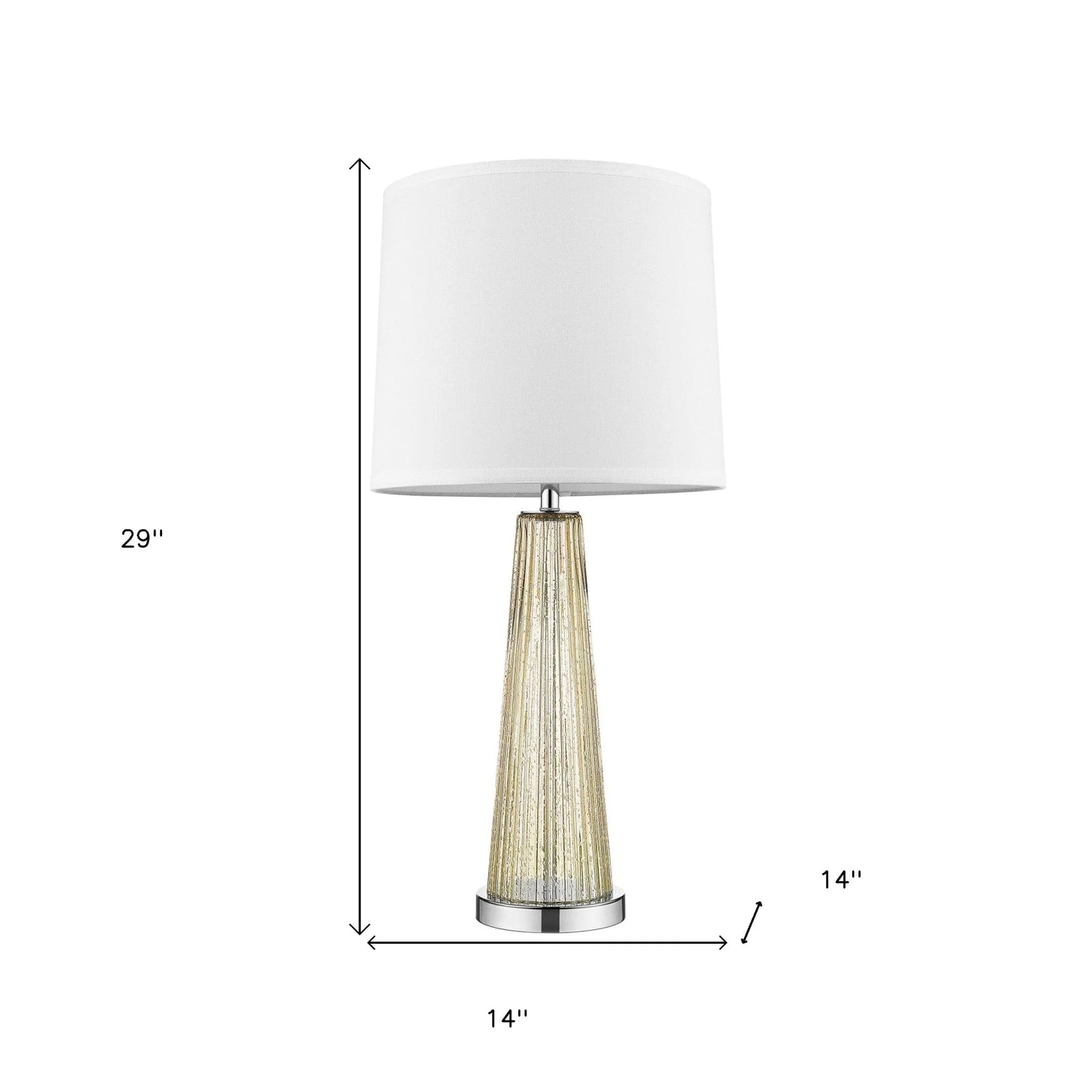 29" Champagne Glass Buffet Lamp With Off White Empire Shade - Image 5