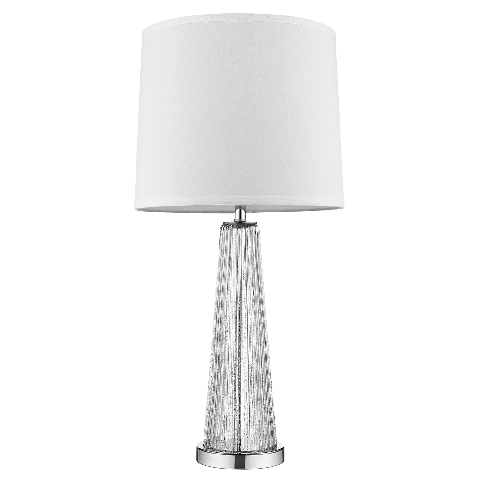 29" Clear Glass Buffet Lamp With Off White Empire Shade - Image 3
