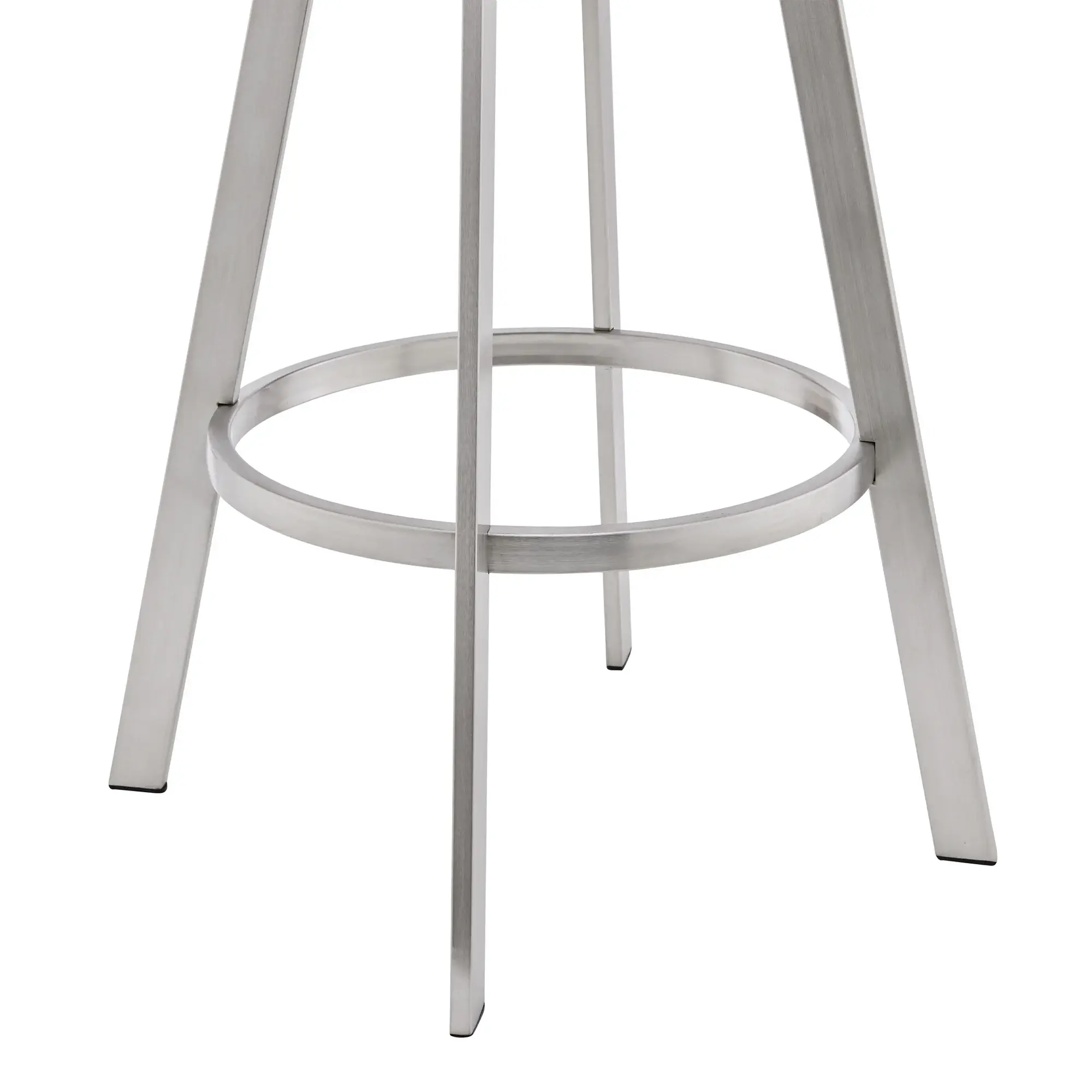 29" Gray And Silver Iron Swivel Backless Bar Height Bar Chair - Image 4