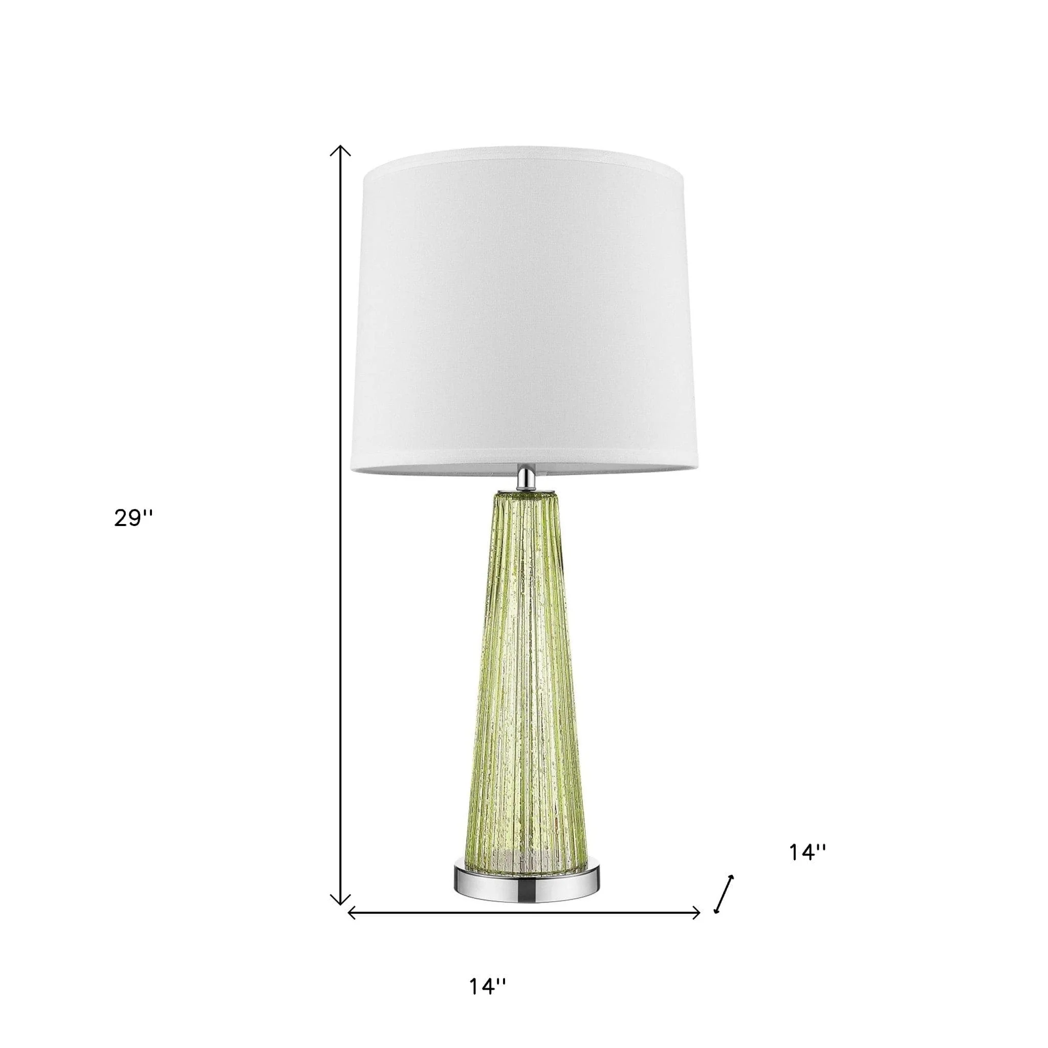 29" Green Glass Buffet Lamp With Off White Empire Shade - Image 5
