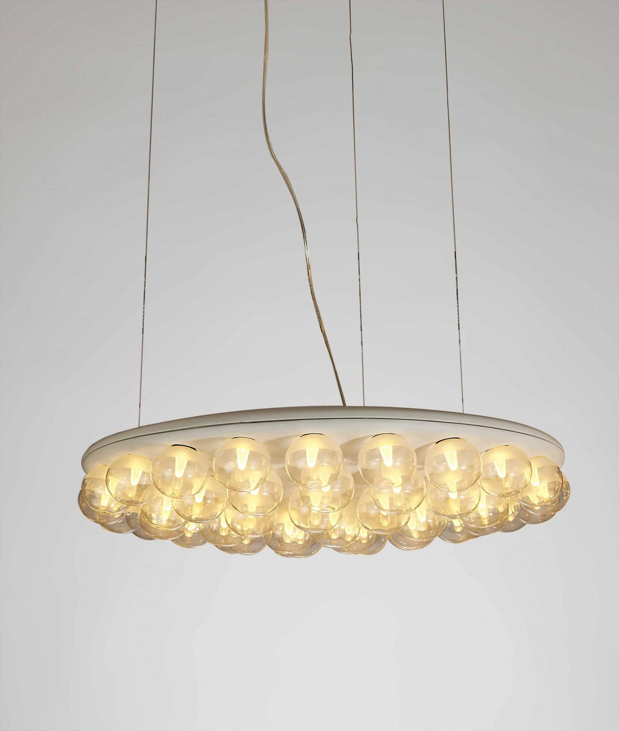 29 X 29 X 7 White Glass Metal Pendant Lamp - Image 7