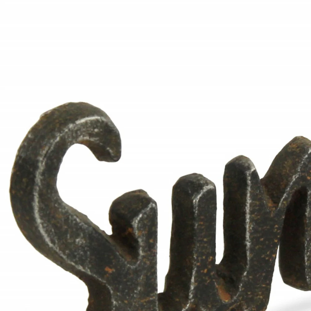3" Black Cast Iron Hand Painted Sunshine Sculpture - Image 7