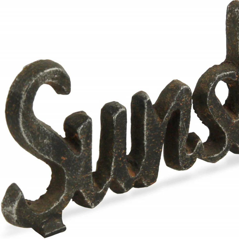 3" Black Cast Iron Hand Painted Sunshine Sculpture - Image 8
