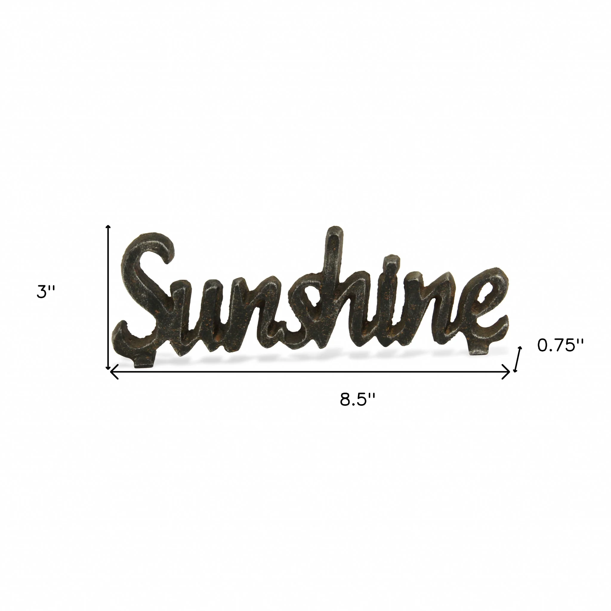 3" Black Cast Iron Hand Painted Sunshine Sculpture - Image 9