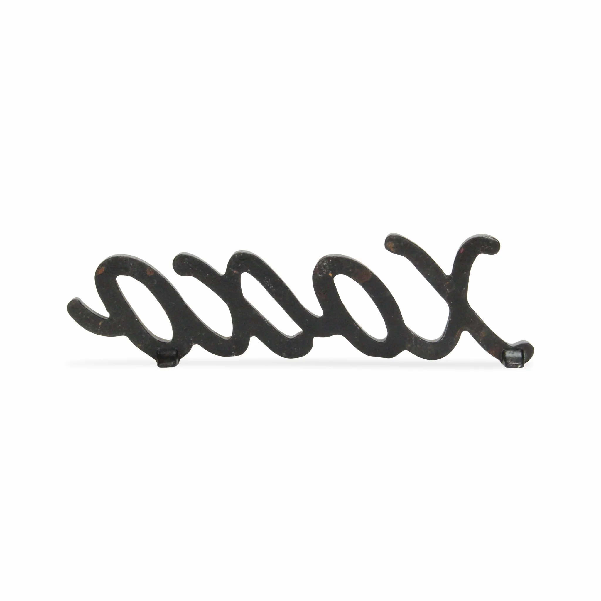 3" Black Cast Iron Hand Painted XOXO Sentiment Tabletop Sculpture - Image 5