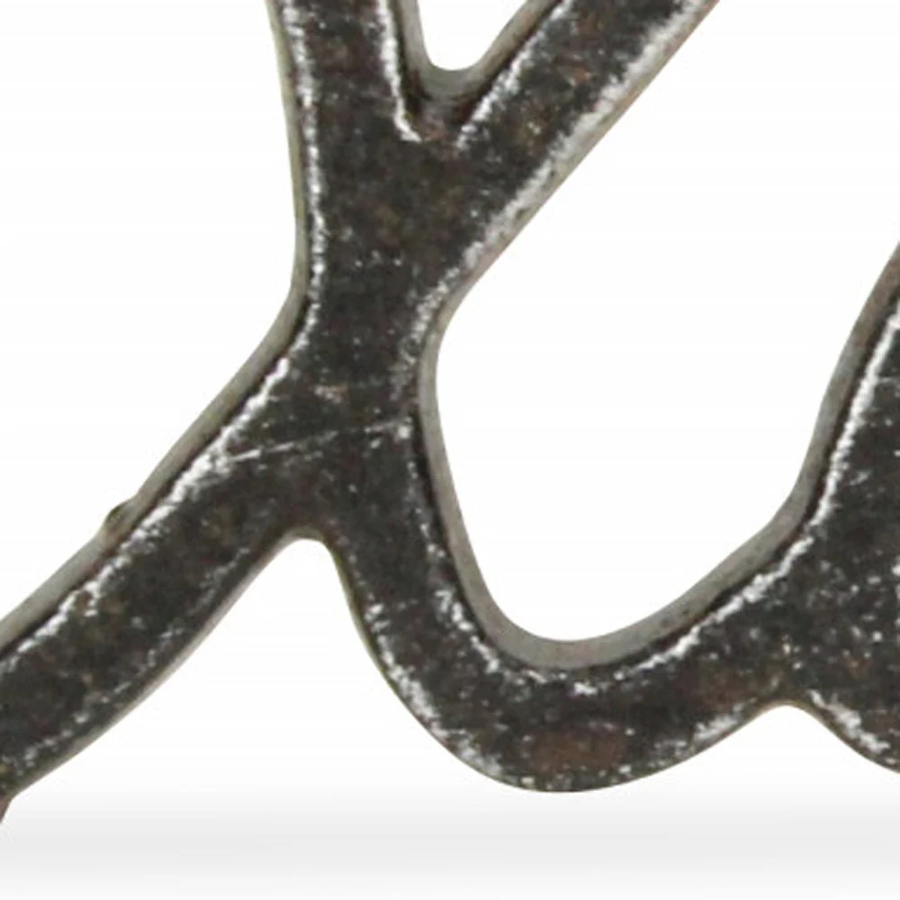 3" Black Cast Iron Hand Painted XOXO Sentiment Tabletop Sculpture - Image 6